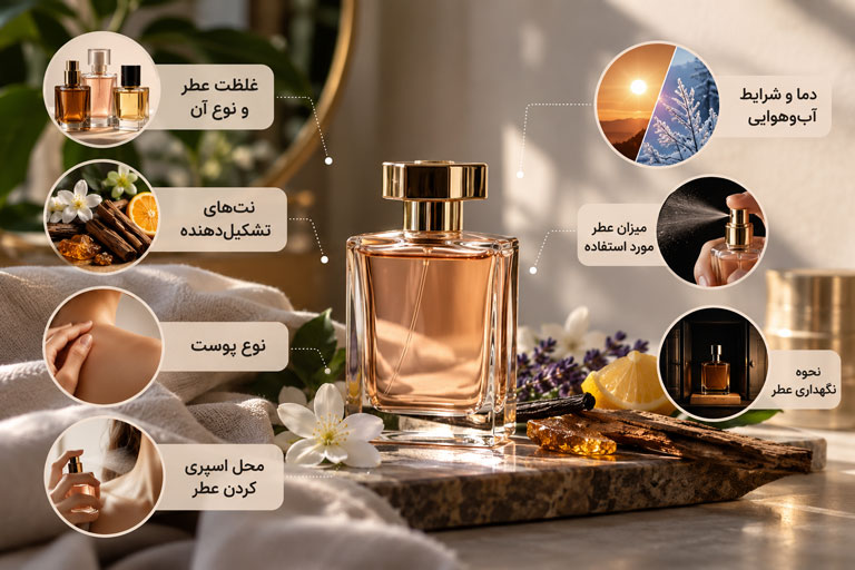 ماندگاری عطر به چه چیزهایی بستگی دارد؟